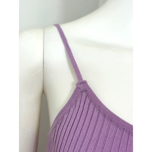 Daisy Women’s Ribbed Romper S Lavender Unitard Scoop Neck Spaghetti Straps Dance - Picture 9 of 11